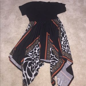 Plus shark tail hem dress